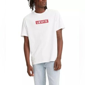 NWT Levi's Relaxed Fit Crew T-Shirt Men's XL Short Sleeve Box Logo Tab White